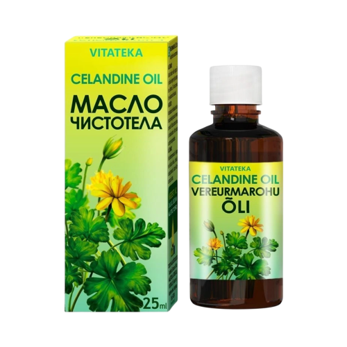 Olej s extraktom z lastovičníka a vitamínom E – 25 ml – Vitateka