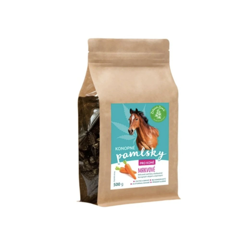 Konopné maškrty pre kone – príchuť mrkva - 500 g - Zelená Země