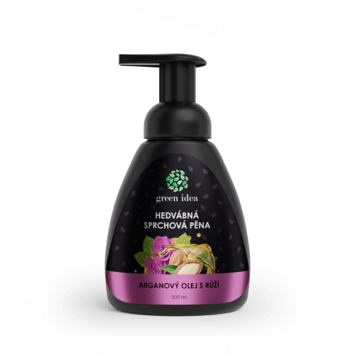 Hodvábna sprchová pena – arganový olej s ružou 300 ml – Green idea Hodvábna sprchová pena – arganový olej s ružou 300 ml – Green idea