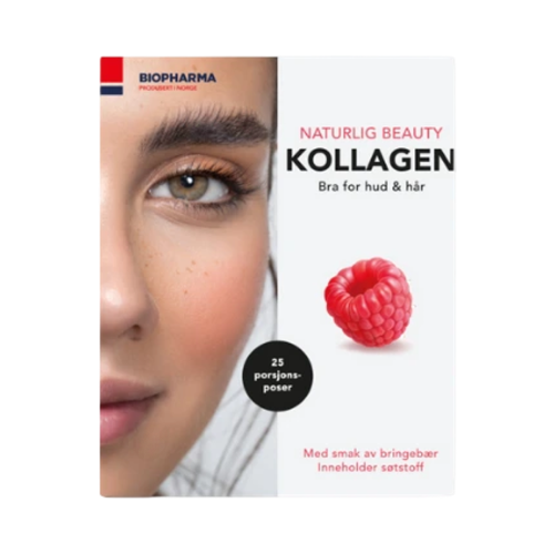 Hydrolyzovaný morský kolagén s vitamínom C a biotinom - Norsk Kollagen - Biopharma - 25x5 g - Malina