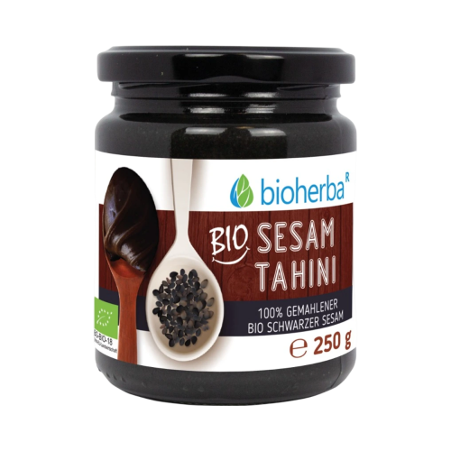 100 % bio sezamové tahini z mletého bio čierneho sezamu – 250 g – Bioherba