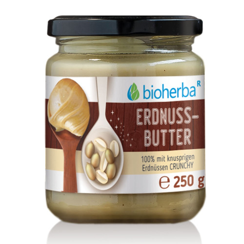 Arašidové maslo crunchy s kúskami - 250 g - Bioherba Arašidové maslo crunchy s kúskami - 250 g - Bioherba