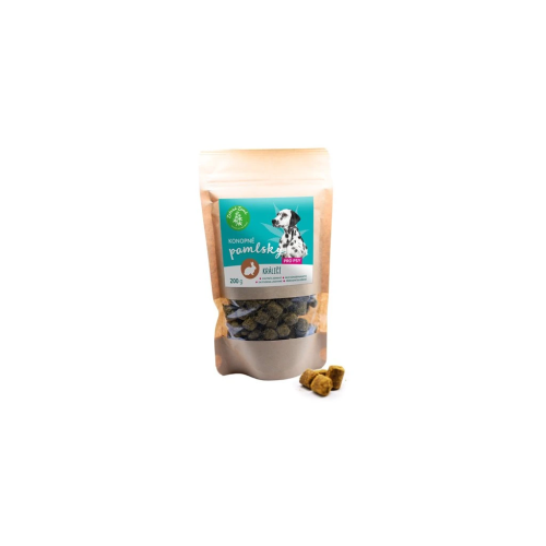 Konopné maškrty pre psov – príchuť králika - 200 g - Zelená Země