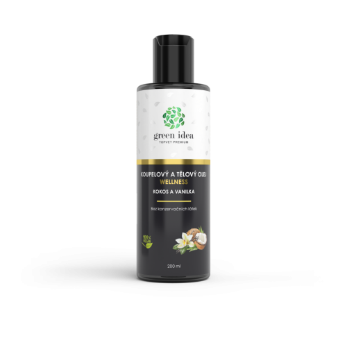 Kokos a vanilka kúpeľový a telový olej 200 ml - Green idea