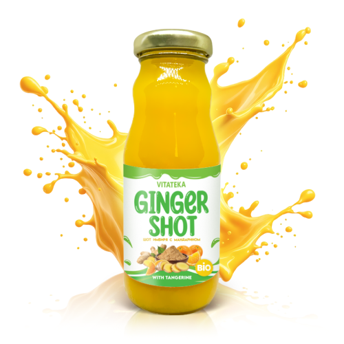 Zázvorový shot s mandarínkou – 200 ml – Vitateka