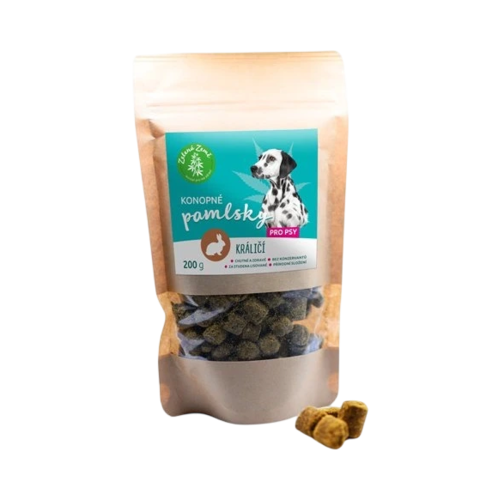 Konopné maškrty pre psov – príchuť králika - 200 g - Zelená Země