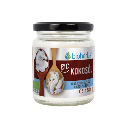 100 % bio kokosový olej za studena lisovaný – 150 g – Bioherba