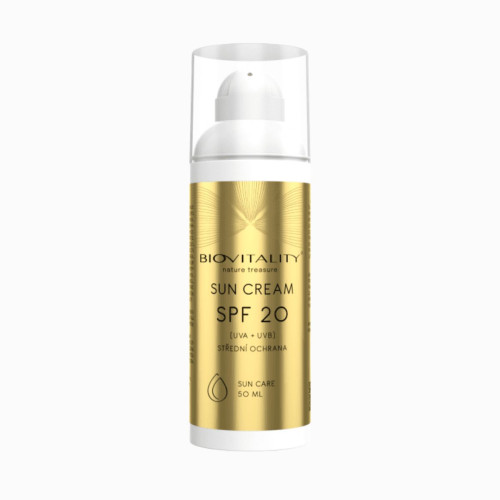 Opaľovací krém SPF 20 – starostlivosť o pokožku na slnku 50 ml – Green idea