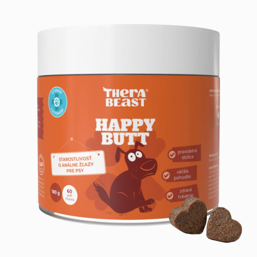 Happy Butt – podpora análnych žliaz a správnej stolice pre psov – 60 ks – Therabeast