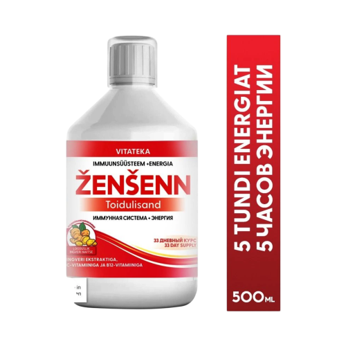 Vitamínový bylinný nápoj – ženšen, eleuterokok a zázvor – 500 ml – Vitateka