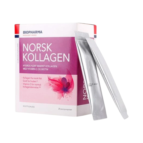 Hydrolyzovaný morský kolagén s vitamínom C a biotinom - Norsk Kollagen - Biopharma - 25x5 g - Bez príchute