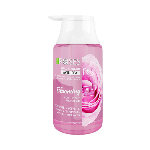 BLOOMING Hydratačný prírodný sprchový gél s ružovou vodou 300 ml - NATURE OF AGIVA