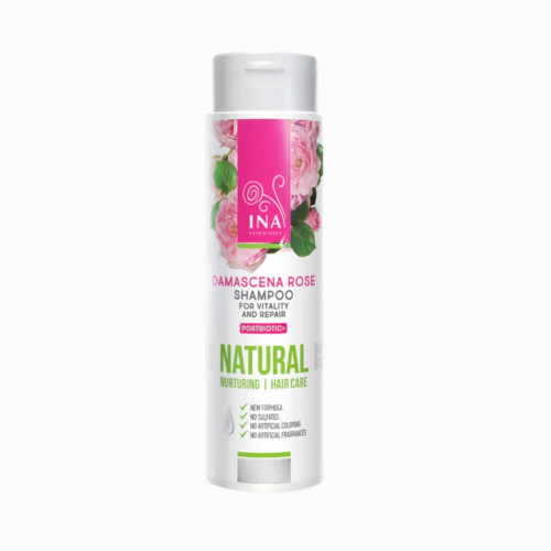 Prírodný ružový šampón - suché a poškodené vlasy - 200 ml - INA Essentials