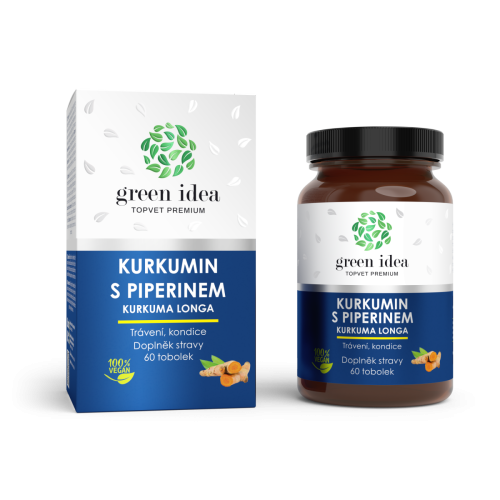 Kurkumin s piperínom - bylinný extrakt - 60 kapsúl - Green idea