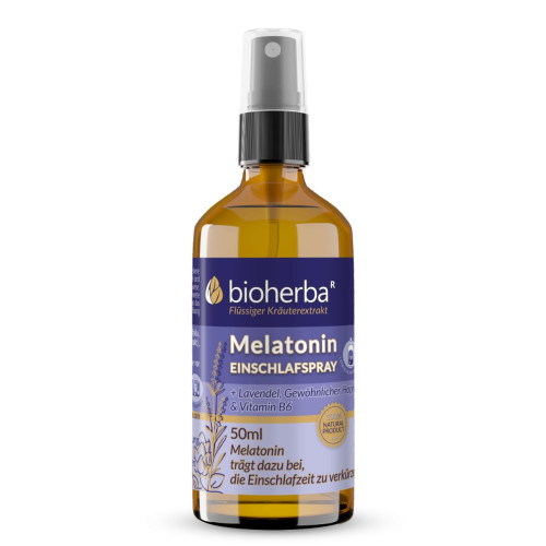 Melatonín sprej na spanie s levanduľou, chmeľom a vitamínom B6 - 50 ml - Bioherba