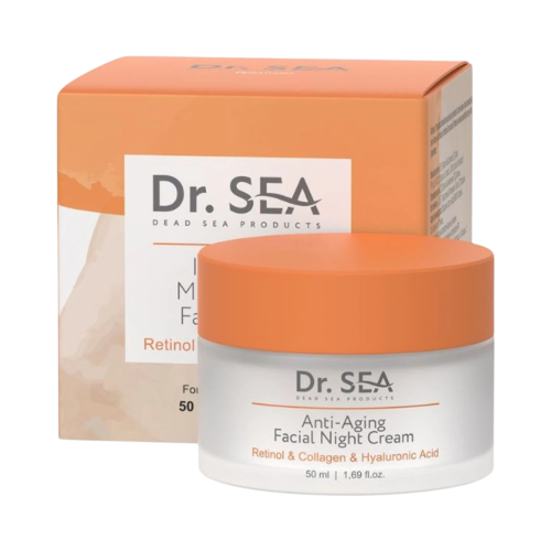 Anti-aging nočný krém na tvár s retinolom, kolagénom a kyselinou hyalurónovou - 50ml - Dr. Sea