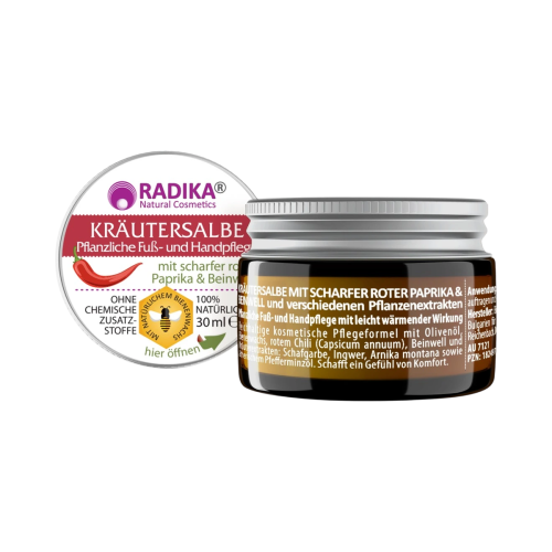 Bylinná masť s červenou paprikou a kostihojom - 30 ml - Bioherba