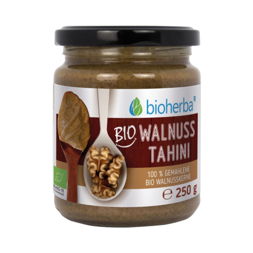 100 % bio orechové tahini z mletých bio vlašských orechov – 250 g – Bioherba