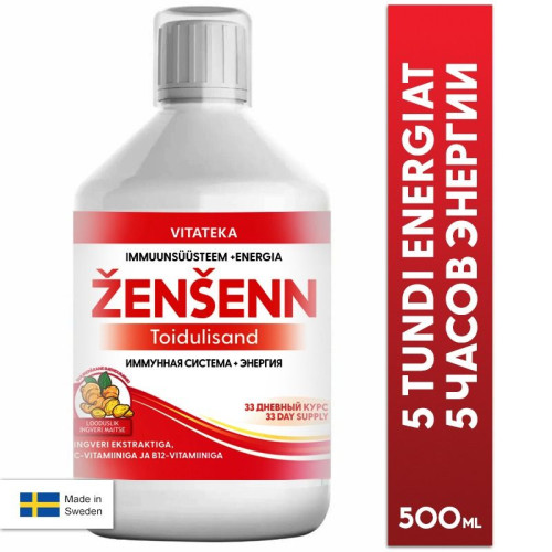 Vitamínový bylinný nápoj – ženšen, eleuterokok a zázvor – 500 ml – Vitateka