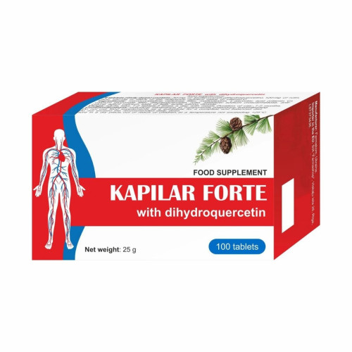KAPILAR FORTE - doplnok stravy s dihydrokvercetínom, rutínom a vitamínom C - 100 tabliet - Farmakom