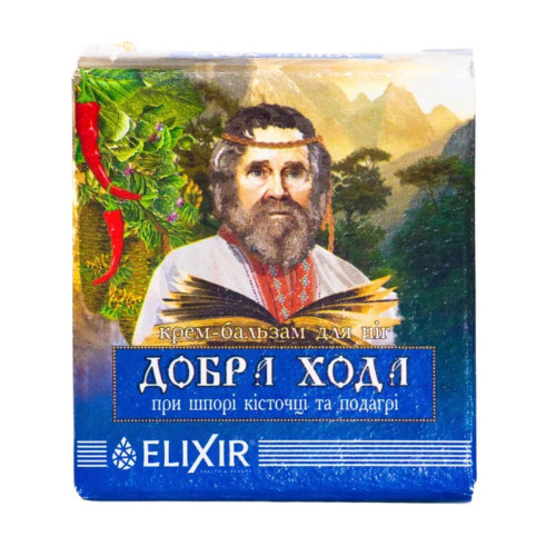 Krémový balzam "Dobrá chôdza" na pätné ostrohy, dnu a halluxy - 10 ml - Elixir