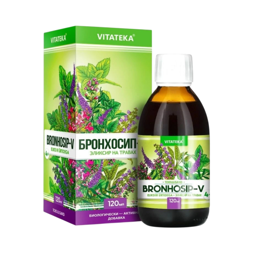 Bronhosip-V – bylinný elixír s vitamínom C – 120 ml – Vitateka