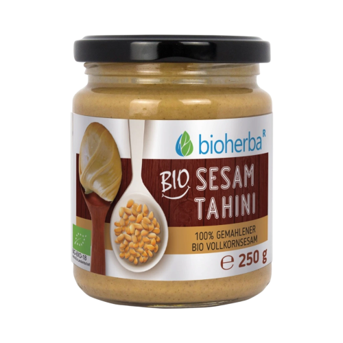 100 % bio sezamové tahini z mletého bio celozrnného sezamu – 250 g – Bioherba