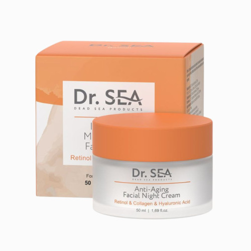 Anti-aging nočný krém na tvár s retinolom, kolagénom a kyselinou hyalurónovou - 50ml - Dr. Sea