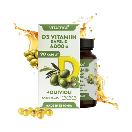 Vitamín D3 4000 IU s olivovým olejom – 90 kapsúl – Vitateka