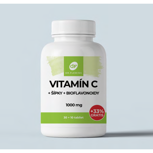 Vitamín C 1000mg + Šípky + Bioflavonoidy - 40 tabliet - Dr. Fleming