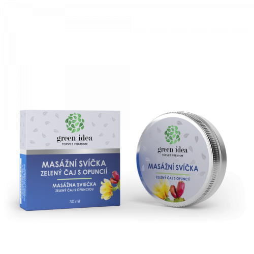 Masážna sviečka – Zelený čaj s opunciou 30ml – Green idea