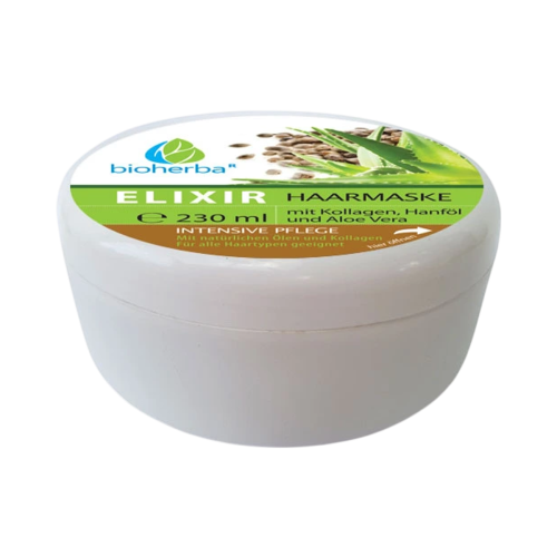 Vlasová maska Elixír s kolagénom, aloe vera a konopným olejom - 230 ml - Bioherba Vlasová maska Elixír s kolagénom, aloe vera a konopným olejom - 230 ml - Bioherba